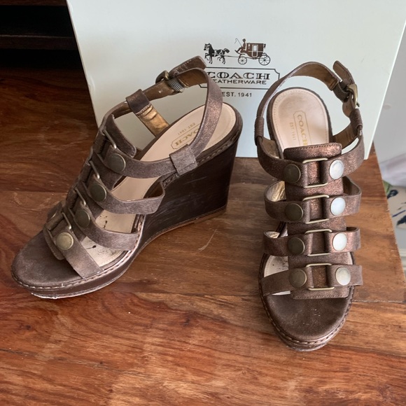 Coach wedged heels size 8 - Picture 2 of 2
